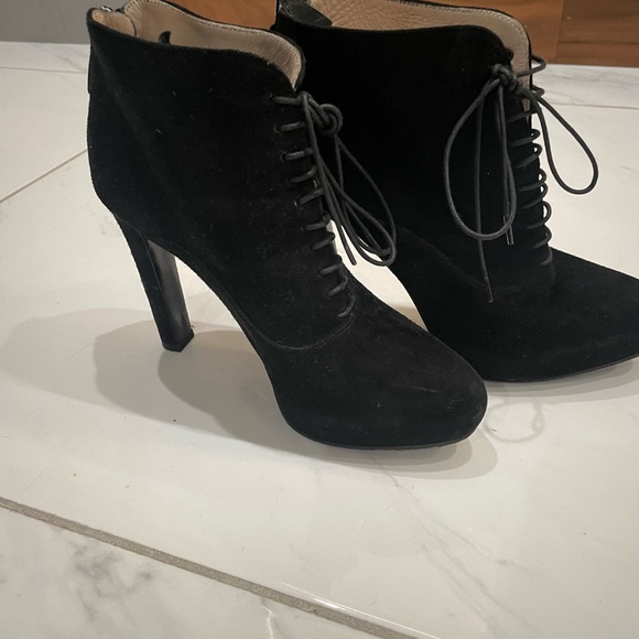 Prada Black Suede Lace Up Booties - Size 35 - Picture 12 of 13